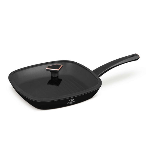 FTV-0034, Sartén grill con tapa 28cm, Negro mate Oro rosa, Sartén grill 28 cm con tapa, Sartén, Sartén, Sartén grill, Sartén grill con tapa, Batería de cocina, Cocina