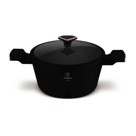  FTV-0038,Cacerola con tapa 24cm,Negro Mate Oro Rosa,cacerola 24 cm,cazuela,olla,cacerola con tapa,utensilios de cocina,cocina