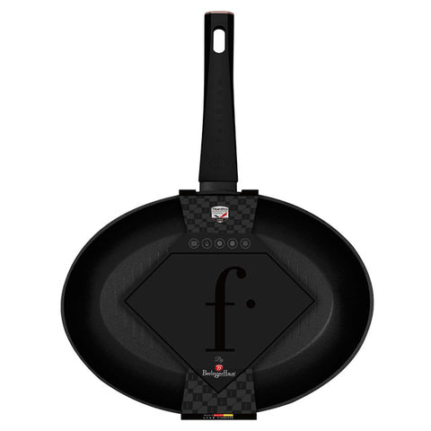  FTV-0041, Sartén para pescado 35x25cm, Negro mate Oro rosa, sartén para pescado, sartén para parrilla, sartén, sartén