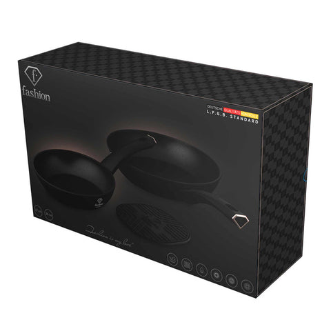  FTV-0048, juego de 3 sartenes, negro mate y oro rosa, juego de 3 sartenes, sartén, juego de sartenes, sartén, juego de sartenes, utensilios de cocina, cocina