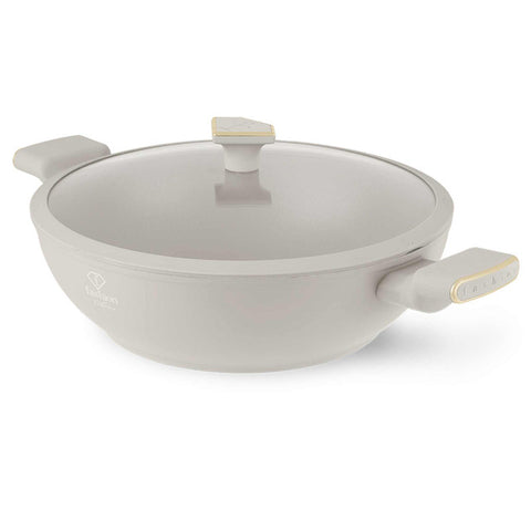  FTV-0063, Wok con tapa 30cm, Oro crema mate, Wok de 30 cm con tapa, Wok, Wok con tapa, Batería de cocina, Cocina