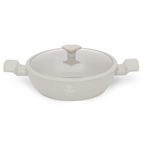  FTV-0066, Olla baja con tapa 28cm, Dorado crema mate, Olla baja 28 cm, Olla baja, Olla baja con tapa, Olla, Utensilios de cocina, Cocina