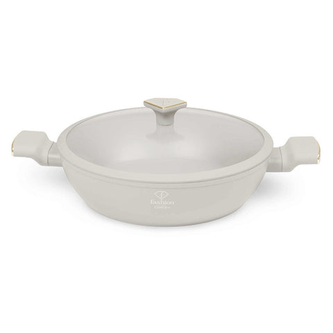  FTV-0067, Olla baja con tapa 30cm, Dorado crema mate, Olla baja 30 cm, Olla baja, Olla baja con tapa, Olla, Utensilios de cocina, Cocina