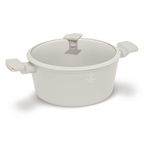  FTV-0070, Cacerola con tapa 28cm, Oro crema mate, cacerola 28 cm, cacerola, olla, cacerola con tapa, utensilios de cocina, cocina