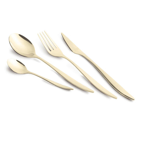  FTV-0082, Juego de cubiertos de 24 piezas con espejo, champán, juego de cubiertos de 24 piezas, juego de cubiertos, cubiertos, espejo