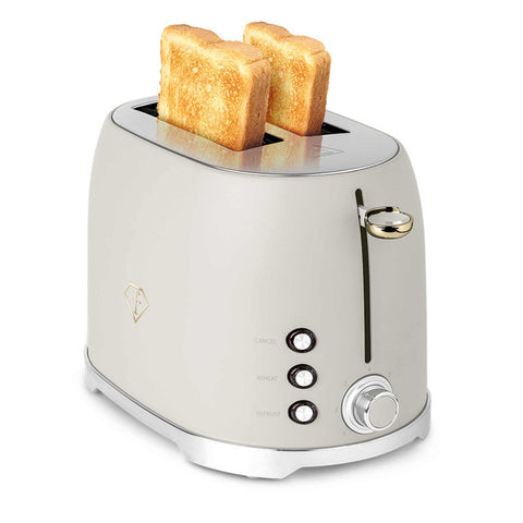  FTV-0112, Tostadora, Crema Dorada, Eléctrica, Dos Rebanadas