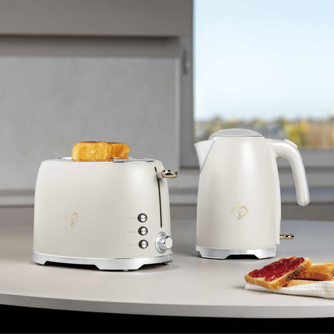  FTV-0112, Tostadora, Crema Dorada, Eléctrica, Dos Rebanadas