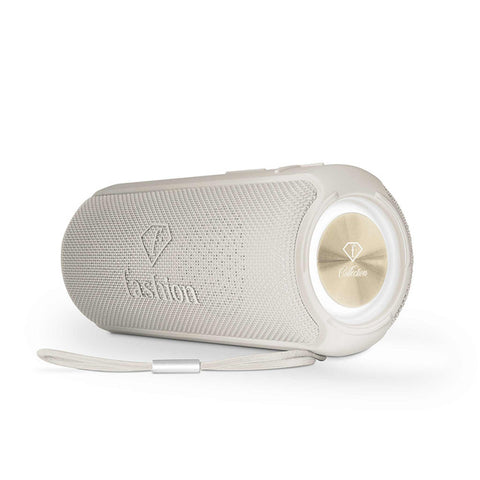  FTV-0118, altavoz Bluetooth de tamaño mediano, color dorado crema, altavoz Bluetooth, carga por cable eléctrico/tipo C