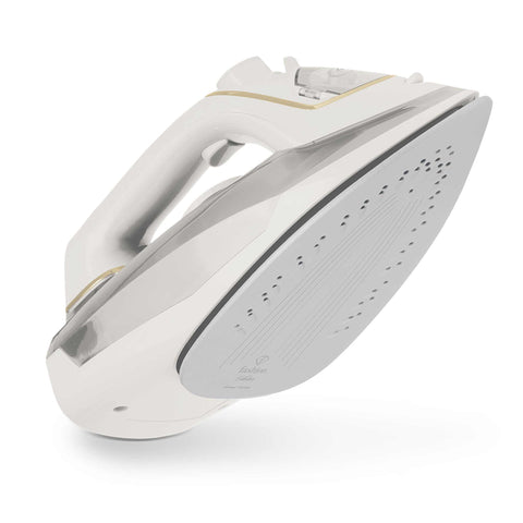 Product image of Iron. Part of the MATTE CREAM- GOLD . Features: • 220-240V, 50/60Hz, 2400 W • Functions: Dry/Steam/Vertical steam/Burst/Spray/Self clean/Anti scale/Anti drip • Water tank capacity: 280 ml • Lengt.... (Studio view). Official Berlinger Haus product, boosted by Promintra sl.