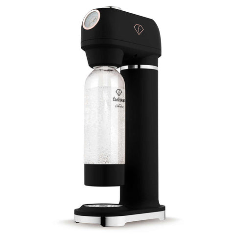 FTV-0129, Màquina de refrescos amb 2 ampolles i baròmetre, Negre mat or rosa, màquina de refrescos, barra de refrescos, aigua amb gas, aigua amb gas