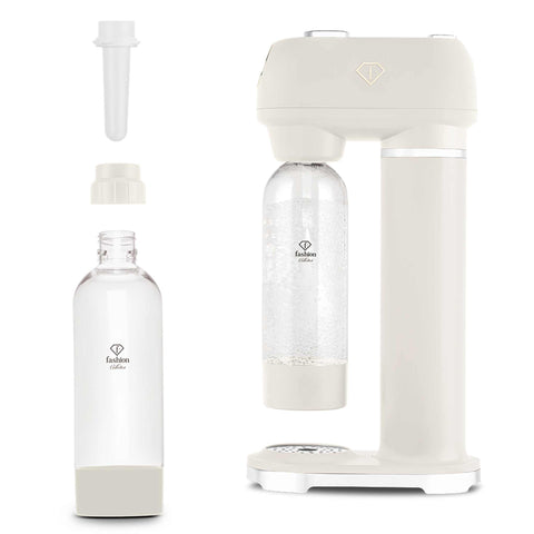 Product image of Soda maker with 2bottles and barometer universal CO2cylinders size. Part of the MATTE CREAM- GOLD . Features: • Material: stainless steel, pp • Size: 43,5*22*12 cm • 2 pcs pp bottle with cup: 1,0L and 0,5L • Universal, standard CO2 cylinders size (not inclu.... (Conceptual view). Official Berlinger Haus product, boosted by Promintra sl.