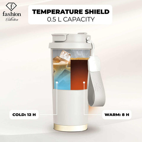 FTV-0131, Tassa de cafè 0,5L, Crema Mate Daurada, Tassa de cafè, Tassa de cafè de viatge, Ampolla, Flascó