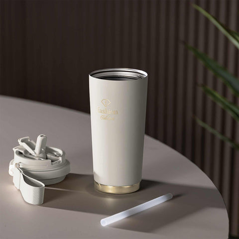 FTV-0131, Tassa de cafè 0,5L, Crema Mate Daurada, Tassa de cafè, Tassa de cafè de viatge, Ampolla, Flascó