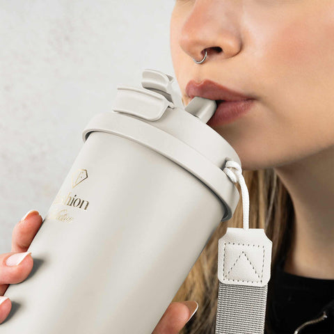 FTV-0131, Tassa de cafè 0,5L, Crema Mate Daurada, Tassa de cafè, Tassa de cafè de viatge, Ampolla, Flascó