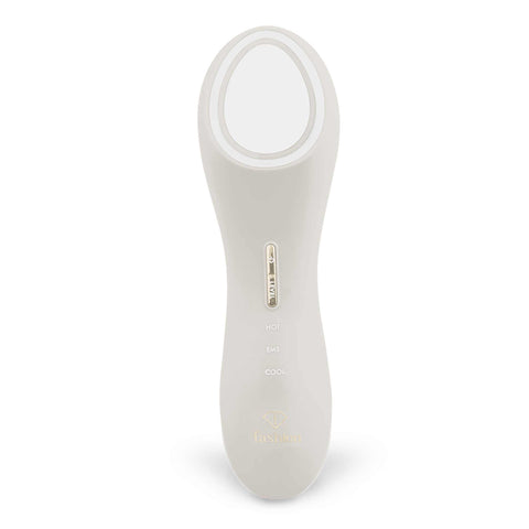 Product image of Hot and cool skin revitalizer. Part of the MATTE CREAM- GOLD . Features: • Size: 169*51*49 mm • Accessories: • Type C charging cable • Wiping cloth • Travel bag • Color: cream- gold. (Studio view). Official Berlinger Haus product, boosted by Promintra sl.