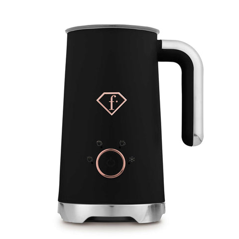 Product image of Milk frother. Part of the MATTE BLACK- ROSE GOLD . Features: • Material: stainless steel, plastic • Capacity for heating: 300 ml • Capacity for foaming: 160 ml • Voltage: 220-240V, 50/60Hz • Power: 400W • 2 p.... (Studio view). Official Berlinger Haus product, boosted by Promintra sl.