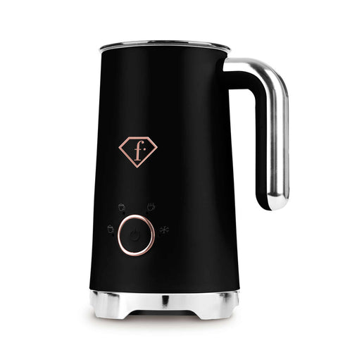 Product image of Milk frother. Part of the MATTE BLACK- ROSE GOLD . Features: • Material: stainless steel, plastic • Capacity for heating: 300 ml • Capacity for foaming: 160 ml • Voltage: 220-240V, 50/60Hz • Power: 400W • 2 p.... (Studio view). Official Berlinger Haus product, boosted by Promintra sl.