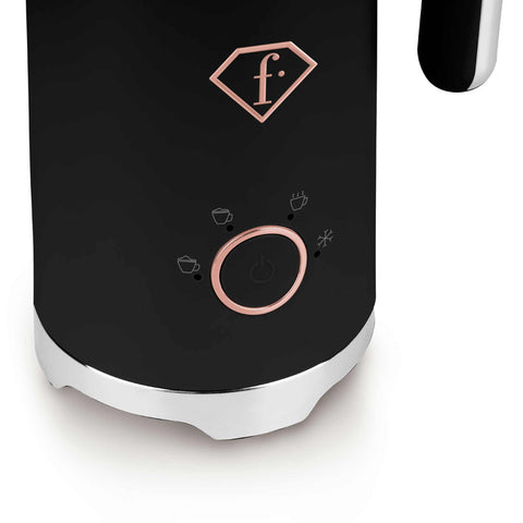 Product image of Milk frother. Part of the MATTE BLACK- ROSE GOLD . Features: • Material: stainless steel, plastic • Capacity for heating: 300 ml • Capacity for foaming: 160 ml • Voltage: 220-240V, 50/60Hz • Power: 400W • 2 p.... (Studio view). Official Berlinger Haus product, boosted by Promintra sl.