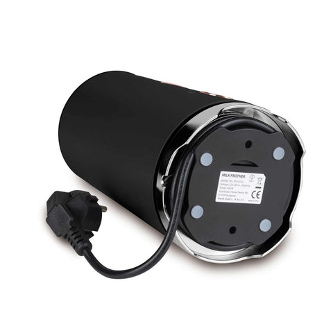 Product image of Milk frother. Part of the MATTE BLACK- ROSE GOLD . Features: • Material: stainless steel, plastic • Capacity for heating: 300 ml • Capacity for foaming: 160 ml • Voltage: 220-240V, 50/60Hz • Power: 400W • 2 p.... (Studio view). Official Berlinger Haus product, boosted by Promintra sl.