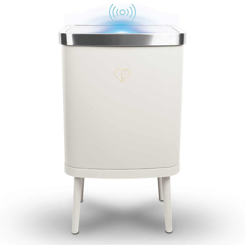  FTV-0154, Contenedor con sensor de 30 l, color crema dorado, contenedor con sensor, eléctrico/batería, cubo de basura, polvo, contenedor