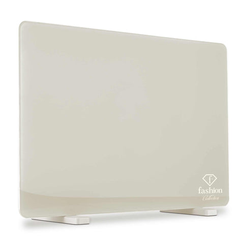 Product image of Electric glass panel heater. Part of the MATTE CREAM- GOLD . Features: • 230-240V, 50/60 Hz, 1400 W • Tempered glass with safety sheet • Size: 64.5*6.6*43 cm (without feet) • Temperature control: 5-35℃ • Length of powe.... (Studio view). Official Berlinger Haus product, boosted by Promintra sl.