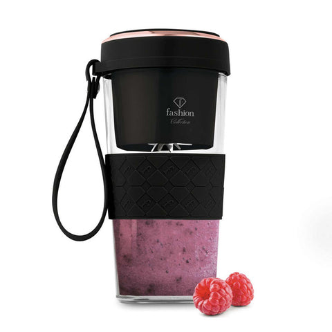  FTV-0176, Mini licuadora con USB, Negro Oro Rosa, Licuadora USB, Carga eléctrica/Cable tipo C, Licuadora, Batidora, Turmix