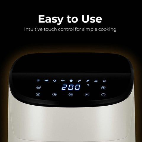  FTV-0184, Freidora de aire de 6 l, color crema dorado, eléctrica, digital, sin aceite