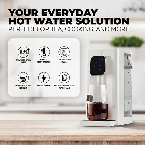 FTV-0188, dispensador digital d'aigua calenta i aigua a temperatura ambient 2 en 1, color crema daurat, dispensador digital d'aigua calenta, elèctric