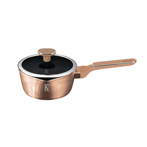  KI-1023, Cacerola con tapa 16cm, Oro rosa, Cacerola 16 cm b., Cacerola, Cacerola con tapa, Batería de cocina, Cocina, Ollas y cazuelas, Cacerola