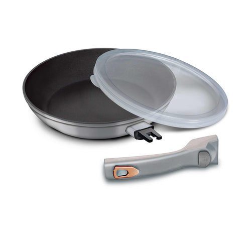 Sartén, sartén, utensilios de cocina, cocinar, mango desmontable, utensilios de cocina inteligentes, sartén de 24 cm, gris, BH/6081 BH/6001, LP-BH-038L