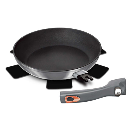 Sartén, sartén, utensilios de cocina, cocinar, mango desmontable, utensilios de cocina inteligentes, sartén de 24 cm, gris, BH/6081 BH/6001, LP-BH-038L