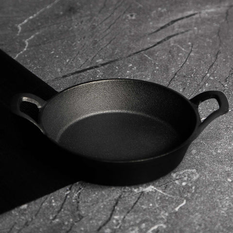 olla poco profunda, hierro fundido, utensilios de cocina, cocinar, picnic, hierro fundido, olla poco profunda de 18 cm, negro, BH/6536, LP-BH-188