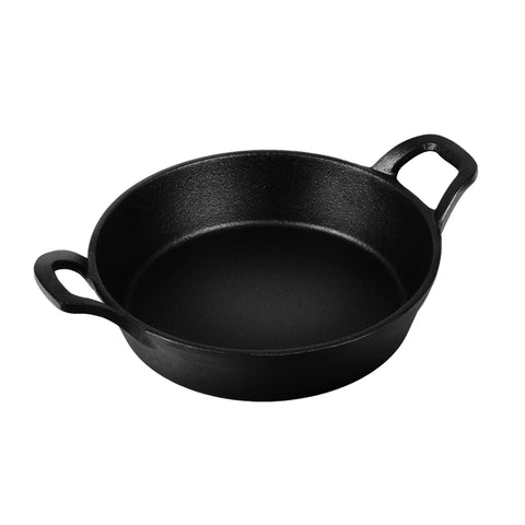 olla poco profunda, hierro fundido, utensilios de cocina, cocinar, picnic, hierro fundido, olla poco profunda de 18 cm, negro, BH/6536, LP-BH-188