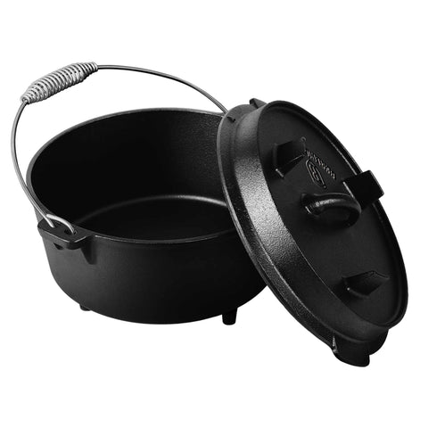 LP-BH-192, BH/6539, olla de horno holandés con tapa de 25 cm de hierro fundido, negra, olla de horno holandés, hierro fundido, olla de horno holandés, hierro fundido, picnic