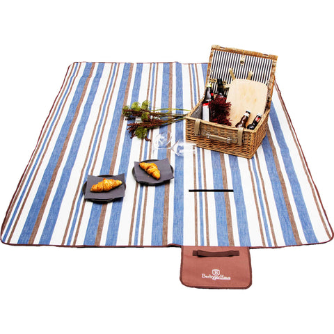 manta de picnic, manta de picnic, marrón, azul, blanco, BH/8645, LP-BH-193