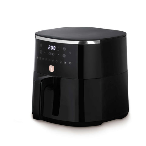 Product image of Air fryer 6,15L visible window. Part of the Black Rose Collection . Features: • Power: 220-240V, 50/60Hz 1450-1750W • Temperature control: 60-200℃ • Include: • XL SIZE: food basket with non-stick coating 6,15L • DIGITAL • Siz.... (Studio view). Official Berlinger Haus product, boosted by Promintra sl.