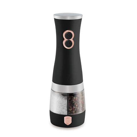 LP-BH-253, Moedor Elétrico 2 em 1 de Sal e Pimenta, Preto, Ouro Rosa, Moedor 2 em 1 de Sal e Pimenta, Elétrico/A Bateria, Moedor Elétrico de Sal e Pimenta, 2 em 1, Moedor de Sal e Pimenta