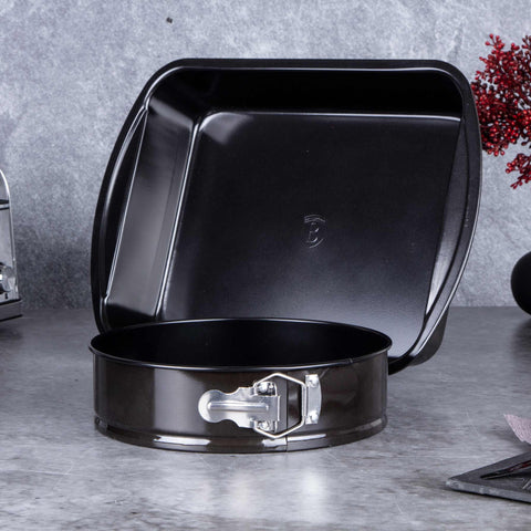  LP,KL,119P,Juego de 2 moldes para hornear,Negro,Utensilios para hornear,Juego de moldes para hornear,Hornear,Molde desmontable redondo,Asador,Molde para hornear