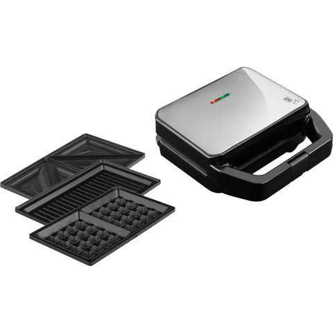  LP,KL,152P, sandwichera 3 en 1 con placas desmontables, acero inoxidable, sandwichera 3 en 1, eléctrica, sandwichera eléctrica, prensa para paninis, panini maker, parrilla, waflera, multifuncional, electrodomésticos de cocina, sandwichera